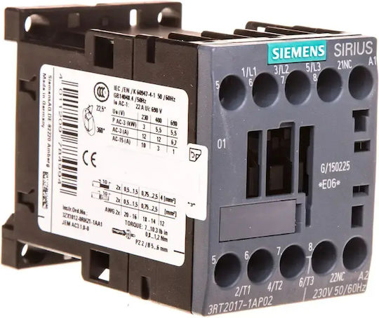 Siemens Βιομηχανικό Ρελέ Ισχύος 230V 3RT2017-1AP02