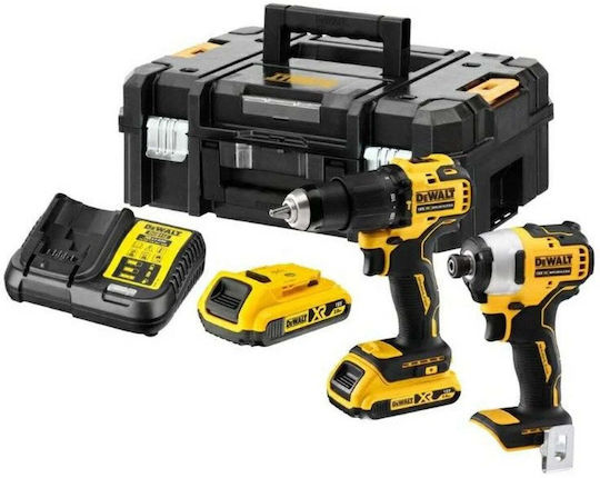 DEWALT DCK2060L2T Set Mașină de Găurit și Șurubelniță 18V cu 2 Baterii 3Ah și Husă