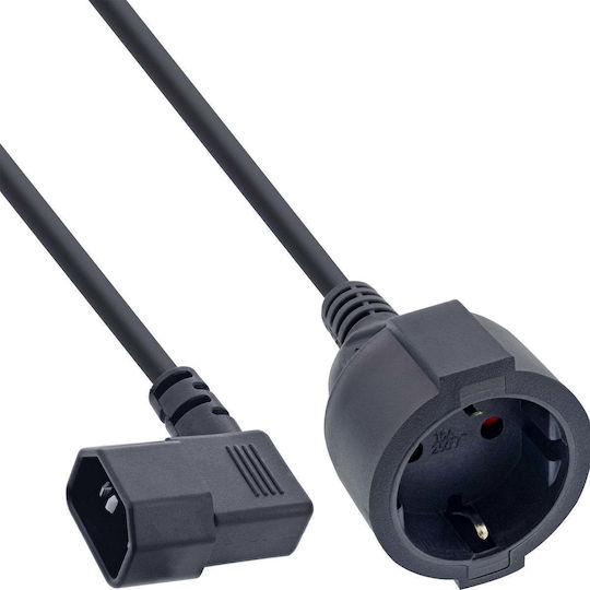 InLine IEC C14 / Schuko - IEC C14 / Schuko Cable 3m Μαύρο