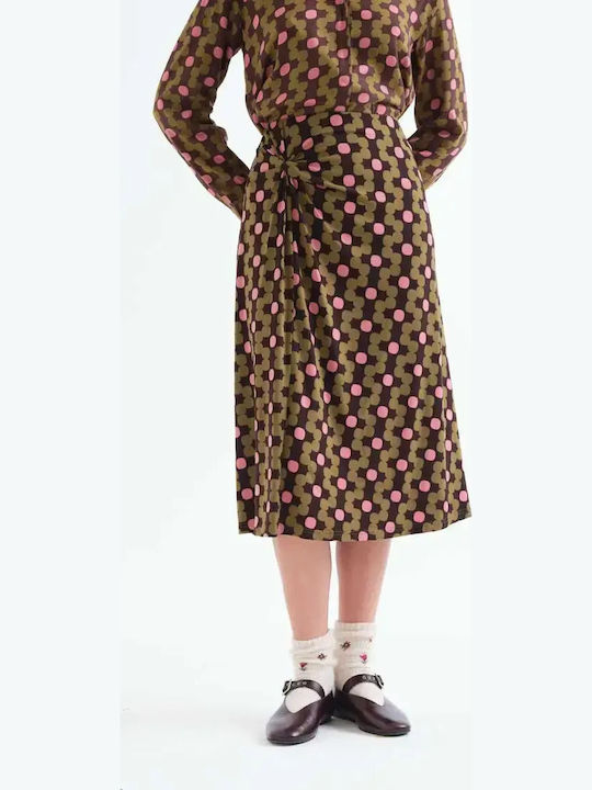 High Waist Midi Skirt Khaki