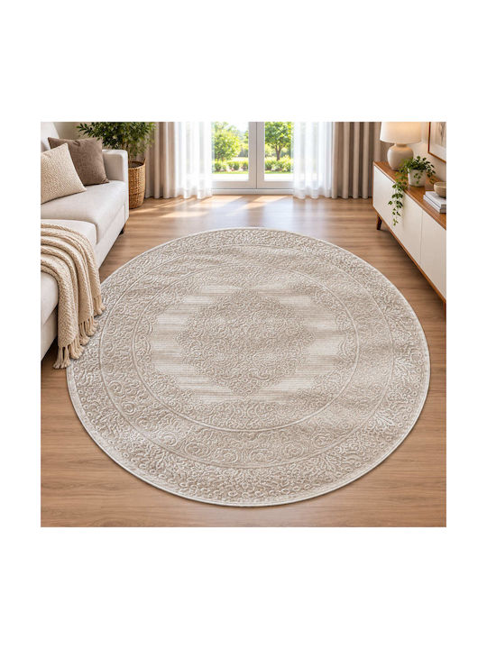 Covor Reliefat Rotund Ecru Φ160cm
