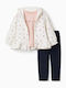 Kids Sweatpants Set With Jacket White Blue 3 Pieces