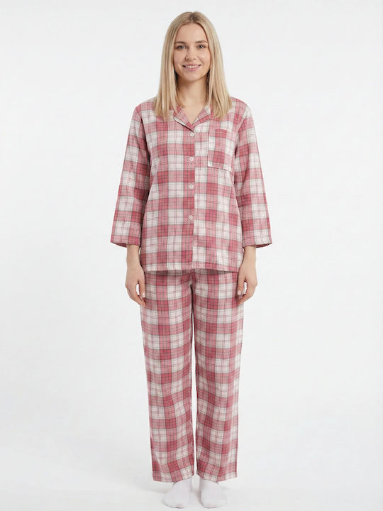 Dreams by Joyce Winters Frauen Schlafanzug Set Baumwollene Rote