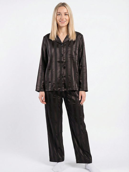 Dreams by Joyce Dreams By Joyce Damen Schlafanzug Set Winter Schwarz