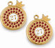 Metallic Christmas Ornaments 2027 Pomegranate Enamel Red-Gold 2pcs