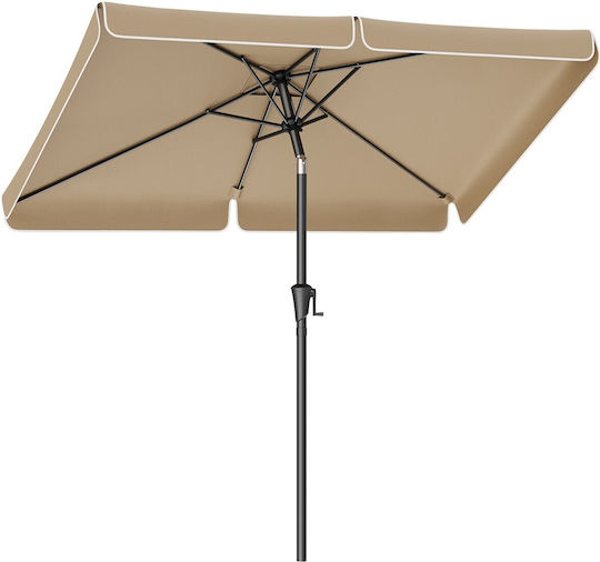 Umbrelă Pătrată Metalică Maro 3x2m Umbrelă Pătrată Metalică Maro 3x2m