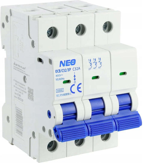 Elektro Plast Automatischer Leistungsschalter 32A Dreipolig 87.685