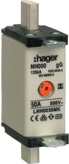 Hager Sicherung Nh000 50a Gg 500v Wt-000 Lnh0050mk