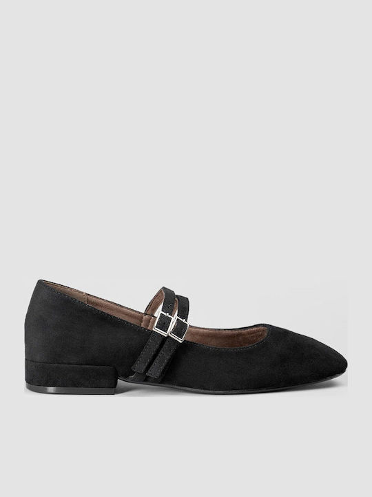 Wildleder Damen Ballerinas Spitz zulaufend Schwarze