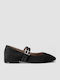 Wildleder Damen Ballerinas Spitz zulaufend Schwarze