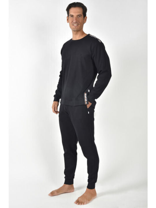 Guy Laroche Pijama de Iarnă pentru Bărbați Neagră Guy Laroche Pijama de Iarnă pentru Bărbați Neagră