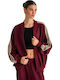 Damen Sweatshirt Burgundische Lange Strickjacke