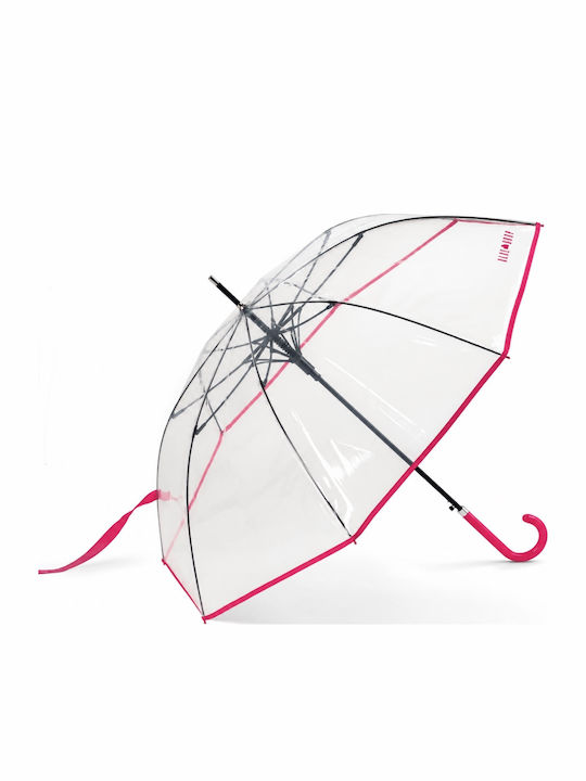 Rain Automatischer Regenschirm mit Gehstock Rosa
