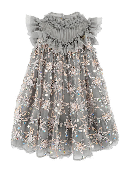 Rochie pentru copii cu paiete Grey Gri