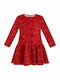 Rochie pentru fete din catifea Animal Print Roșie