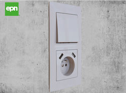 Elektro Plast Πλαίσιο Διακόπτη 5 Θέσεων Οριζόντιας Τοποθέτησης σε Λευκό Χρώμα 3875-00