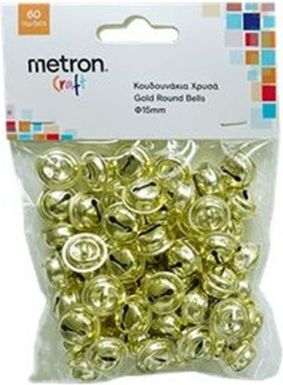 Metron Craft Златисти Камбани За Ръкоделие 15мм 60 Бройки
