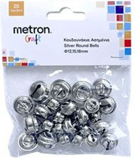 Metron Craft Камбани За Ръкоделие Сребристи 12-15-18мм 25 Бройки