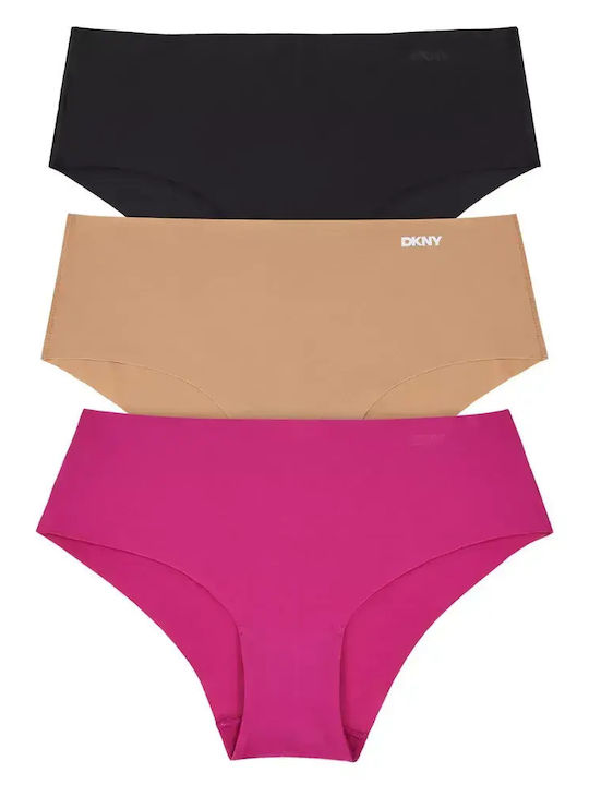 Women's Slip 3Pack Beige-Black-Fuchsia