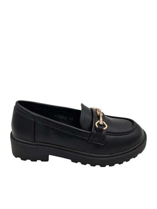Kids Ballerinas with Hoop & Loop Closure Black D1122-L