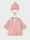 Set Kids Knitted Beanie Pink for Newborn 2 Pieces