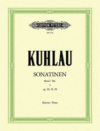 Edition Peters Friedrich Kuhlau Sonatinas Piano Op 20 55 59 Vol 1