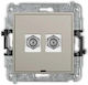 Karlik TV-Antennensteckdose und Satellitensteckdose in Brauner Farbe 60MGFBO-2