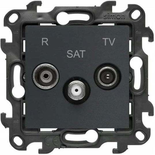 Kontakt-Simon TV-Antennensteckdose Satelliten-Terminal in Grau Farbe NASK.01/38