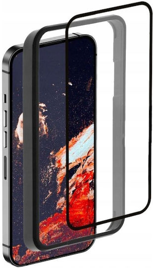 Fixed Premium Tempered Protective Glass Fixed Armor Applicator Apple Iphone 15 Plus Black