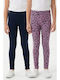 Kinderleggings Lang Flieder Blau