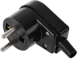 Elgotech Γωνιακό Βύσμα Γείωση 16a 250v Μαύρο Standard Wt-20s-2