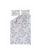 Domoletti Cotton Duvet Cover Set 200x220cm Double With 2 Pillowcases Cassia Leaves