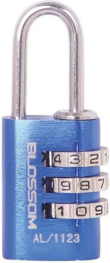 Blossom Aluminum Padlock Brass Combination 94mm Blue
