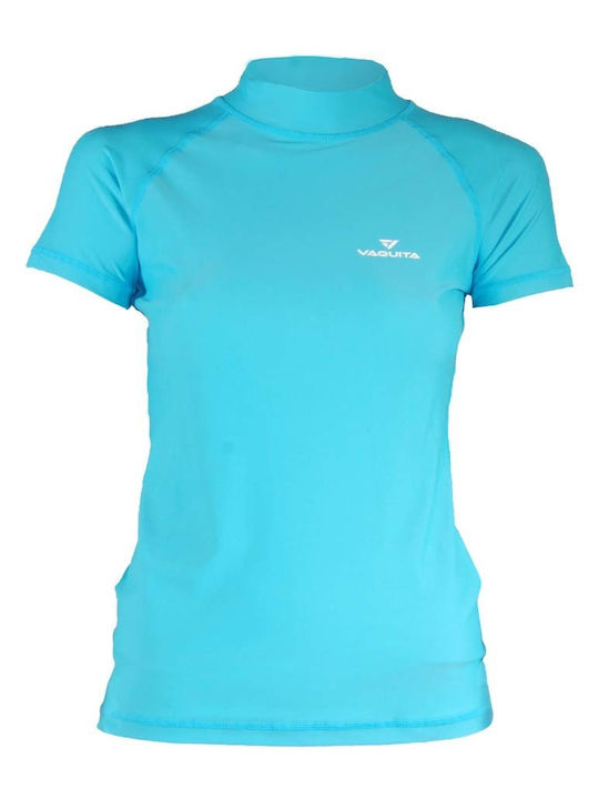 Vaquita UPF 50+ Women's Short Sleeve Sun Protection Shirt Blue Vaquita UPF 50+ Women's Short Sleeve Sun Protection Shirt Blue