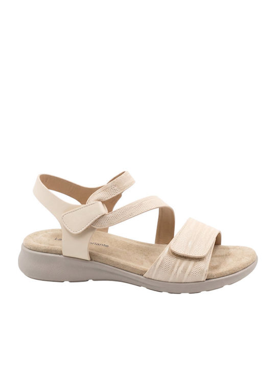 La Bottine Souriante Flache Damen Sandalen Beige