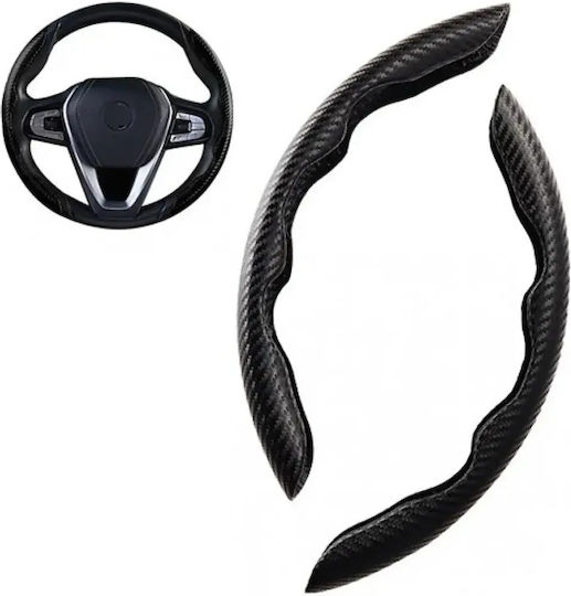 41cm Set 2 Stück Halbe Auto Lenkradabdeckungen Carbon — Schwarze
