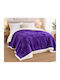Luxury Sherpa Blanket Super King 220x240cm Purple