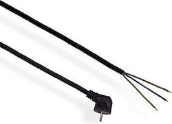 Elgotech Netzkabel Typ H05RR-F mit Kabeleigenschaften 3x1.5mm² in Schwarz Farbe 3m