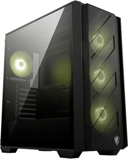 MSI Mag Forge 140A B65 Gaming Middle Tower Carcasă PC cu Deschidere Laterală și Iluminare RGB Neagră