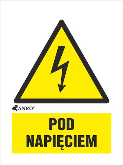 Anro Προειδοποιητική Πινακίδα «υπό Τάση» 148 X 210mm 2eoa Q4 F