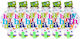 Set 6 Blowouts Happy Birthday Flippy Party Birthday Theme 13x7.8 Cm Multicolor