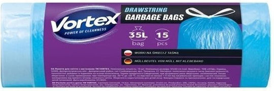 Staples Müllsäcke Mit Kordelzug Kapazität 35lt 15Stück Blau
