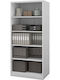 Bücherregal Rufus Grau 90x195x60cm