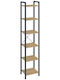 Artisan Oak Bookcase with Black Frame 40x30x186cm