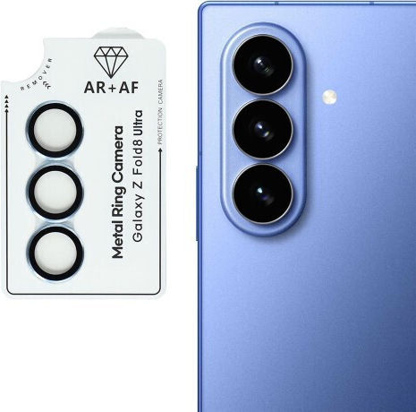 Γυαλί Προστασίας Electroplating Ar Camera Lens Metal Ring Positioning Plate Samsung Galaxy Z Fold8 Ultra 5g Sm-f976 Tempered Glass 6h Anticrash Antishock Blue