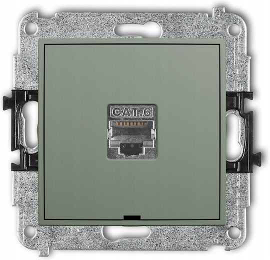Karlik Μονός Μηχανισμός Πρίζας Δικτύου RJ45 Τύπου Cat5e σε Πράσινο Χρώμα 61MGKBO-1e