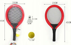 Teka Beach Racket Set Red with Straight Black Handle and Ball