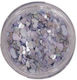 Zerkleinerte Jakobsmuscheln Nageldesign Glas Gefäß Lila