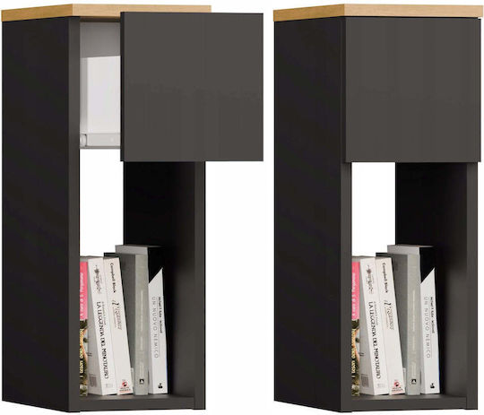 Galax 20/1s Nachttisch aus Spanplatte Grau 30x20x55cm