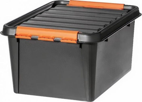 Orthex Smartstore Пластмасова Кутия За Съхранение С Капак Черна 32л